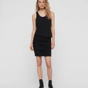 ALLSAINTS Black‎ Ruched Tank Toby Dress Medium
